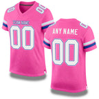 Custom Pink White-Royal Mesh Authentic Football Jersey