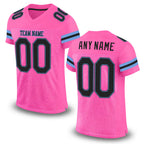 Custom Pink Black-Light Blue Mesh Authentic Football Jersey