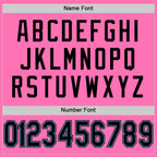 Custom Pink Black-Light Blue Mesh Authentic Football Jersey photo 3