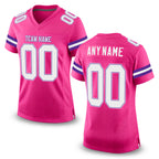 Custom Pink White-Purple Mesh Authentic Football Jersey