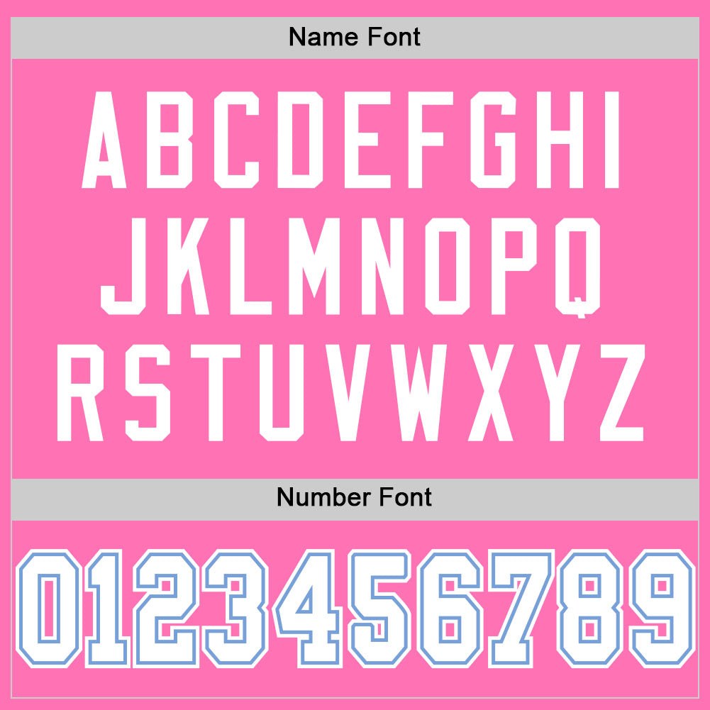Custom Pink White-Light Blue Mesh Authentic Football Jersey photo 3