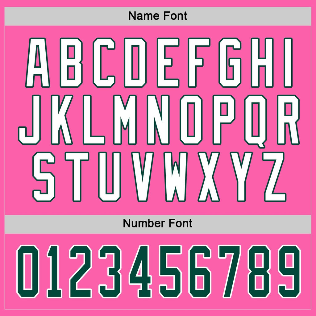 Custom Pink Green-White Hockey Jersey photo 2