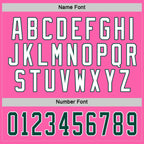 Custom Pink Green-White Hockey Jersey photo 2