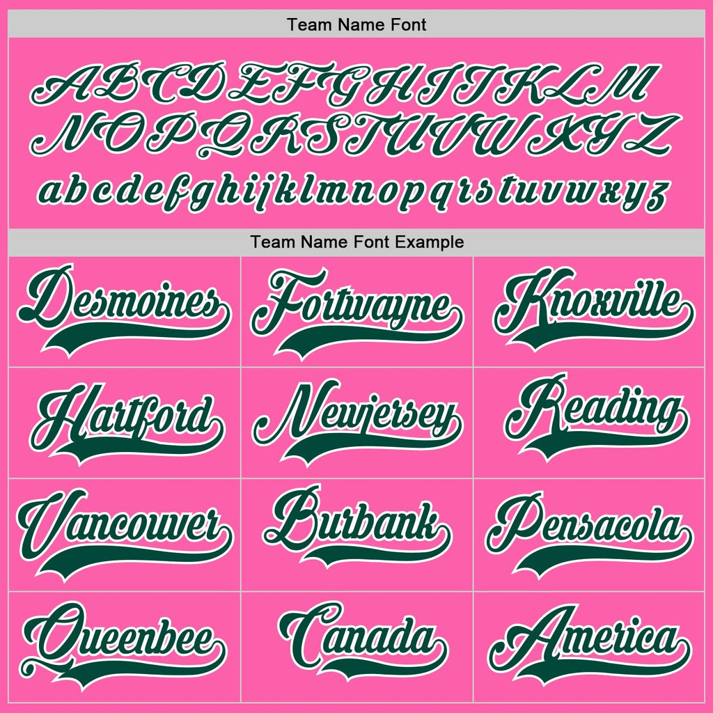 Custom Pink Green-White Hockey Jersey photo 3