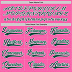 Custom Pink Green-White Hockey Jersey photo 3