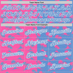 Custom Pink Light Blue-White 3D Pattern Hawaii Palm Trees Authentic Basketball Jersey photo 3