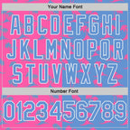 Custom Pink Light Blue-White 3D Pattern Hawaii Palm Trees Authentic Basketball Jersey photo 4