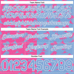 Custom Pink Light Blue-White 3D Pattern Design Palm Trees Authentic Basketball Shorts photo 2