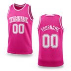 Custom Pink White Authentic Throwback Basketball Jersey