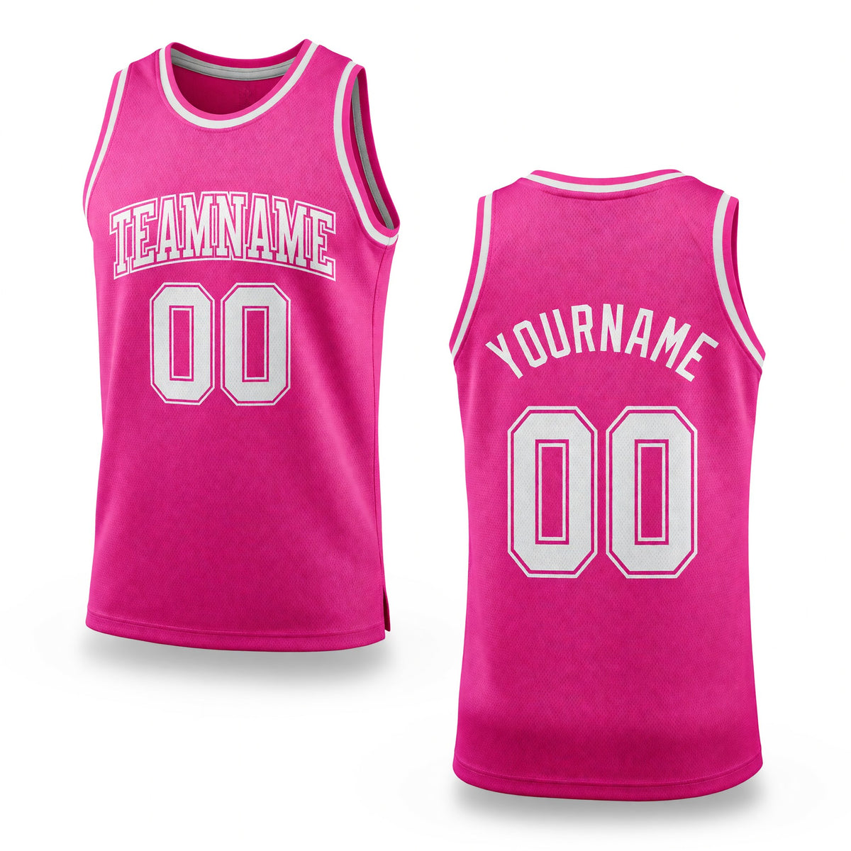 Custom Pink White Authentic Throwback Basketball Jersey