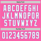 Custom Pink White-Light Blue Hockey Jersey photo 3