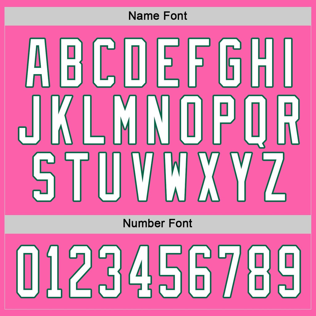Custom Pink White-Kelly Green Hockey Jersey photo 3