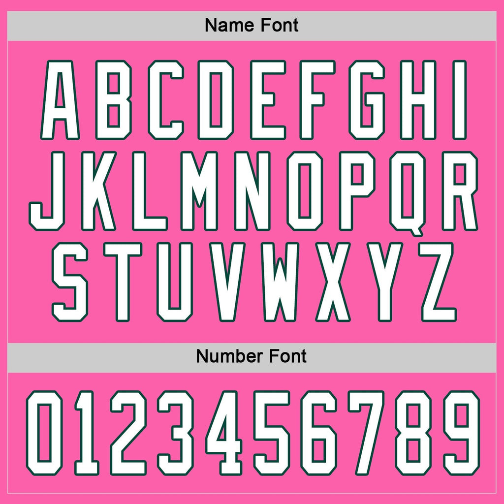 Custom Pink White-Green Hockey Jersey photo 3