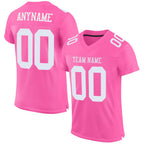 Custom Pink White Mesh Authentic Football Jersey photo 1