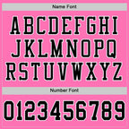 Custom Pink Black-White Mesh Authentic Football Jersey photo 3