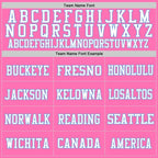 Custom Pink Light Blue-White Mesh Authentic Football Jersey photo 2