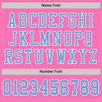 Custom Pink Light Blue-White Mesh Authentic Football Jersey photo 3