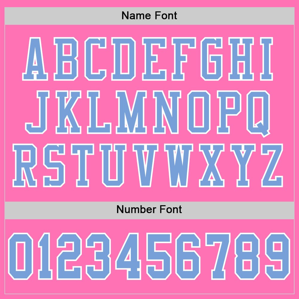 Custom Pink Light Blue-White Mesh Authentic Football Jersey photo 3
