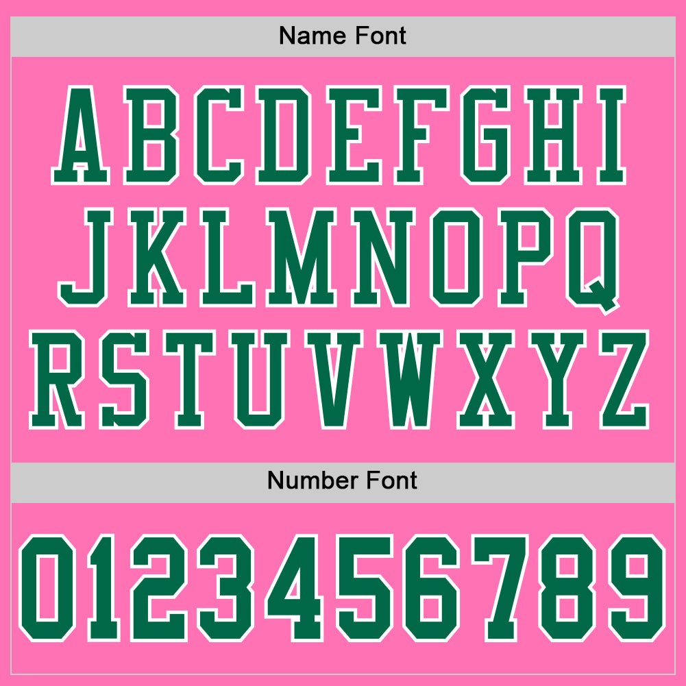 Custom Pink Kelly Green-White Mesh Authentic Football Jersey photo 3