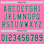 Custom Pink Kelly Green-White Mesh Authentic Football Jersey photo 3
