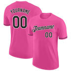 Custom Pink Black-White Performance T-Shirt photo 1