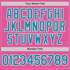 Custom Pink Teal-White Performance T-Shirt photo 3
