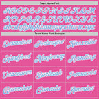 Custom Pink Light Blue-White Performance T-Shirt photo 2