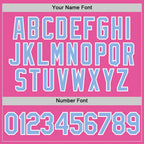 Custom Pink Light Blue-White Performance T-Shirt photo 3