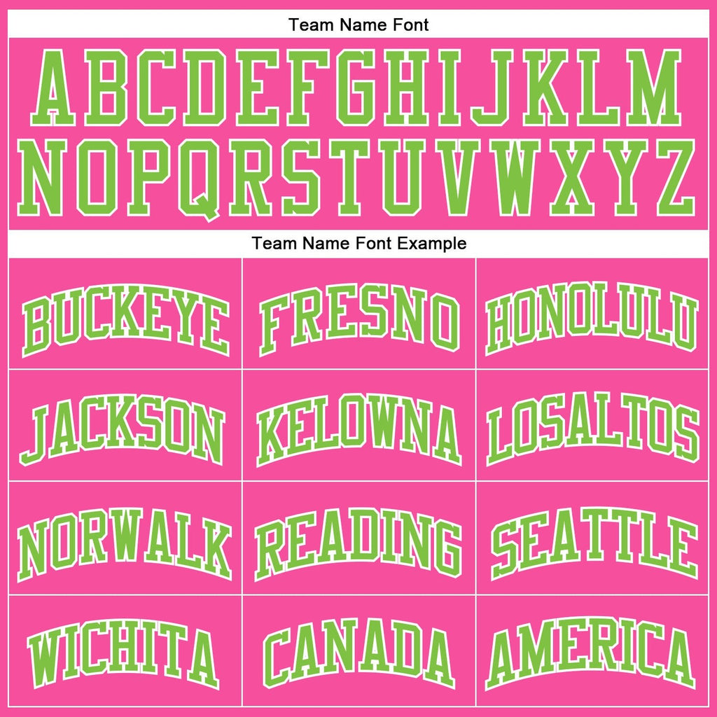 Custom Pink Neon Green-White Authentic Throwback Basketball Jersey photo 3