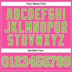 Custom Pink Neon Green-White Authentic Throwback Basketball Jersey photo 4