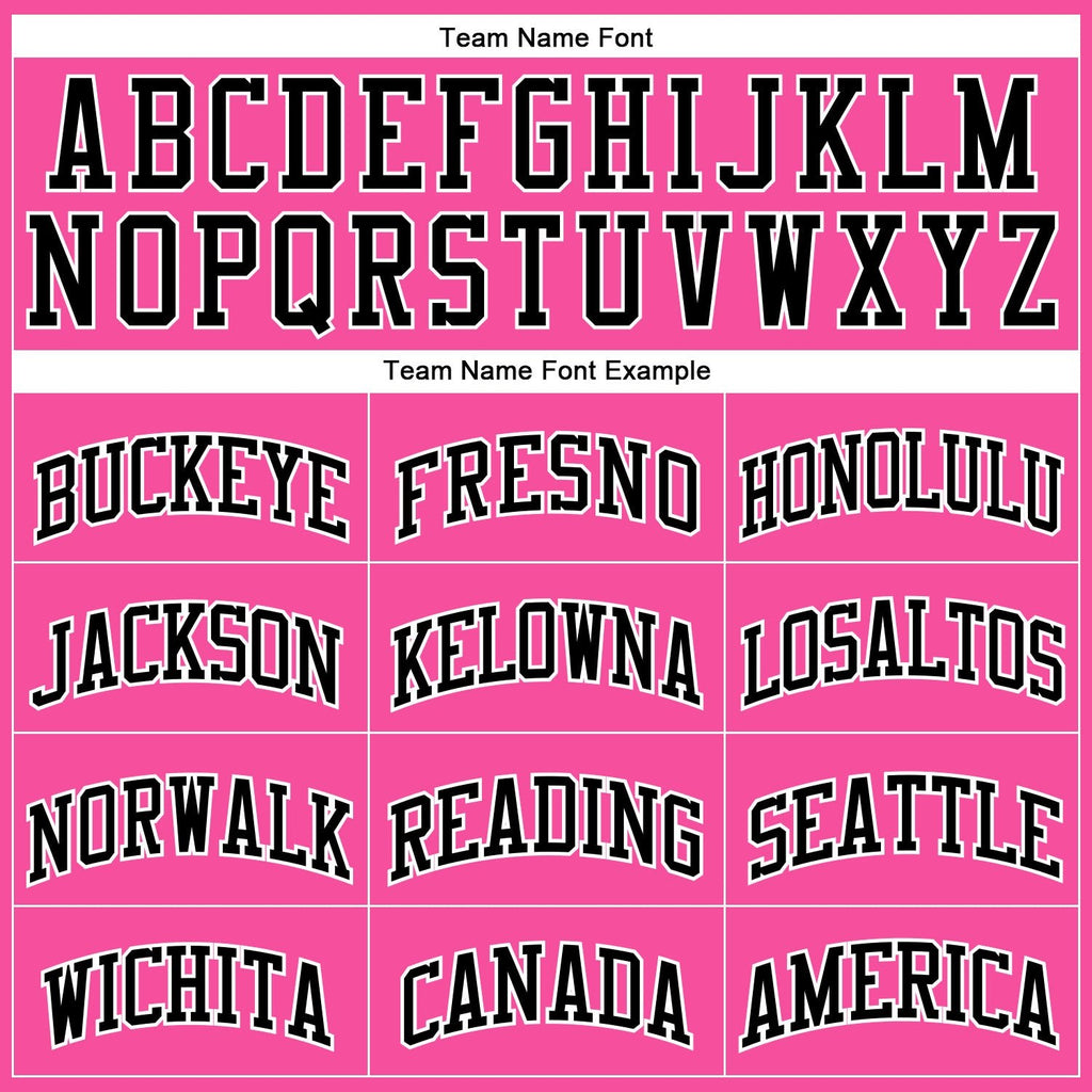 Custom Pink Black-White Authentic Throwback Basketball Jersey photo 2