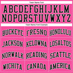 Custom Pink Black-White Authentic Throwback Basketball Jersey photo 2