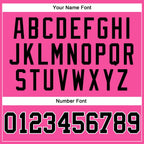 Custom Pink Black-White Authentic Throwback Basketball Jersey photo 3