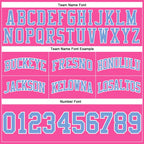 Custom Pink Light Blue-White Authentic Throwback Basketball Shorts photo 2