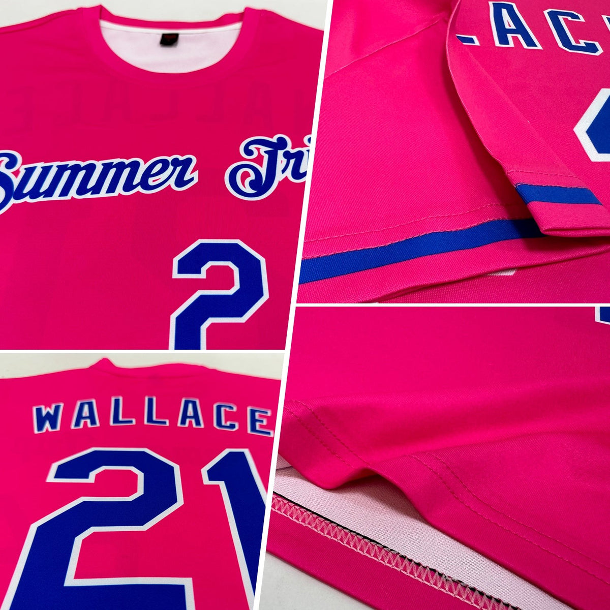 Custom Pink Royal-White Performance T-Shirt photo 2