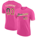 Custom Pink Vintage USA Flag-City Cream Performance T-Shirt photo 1