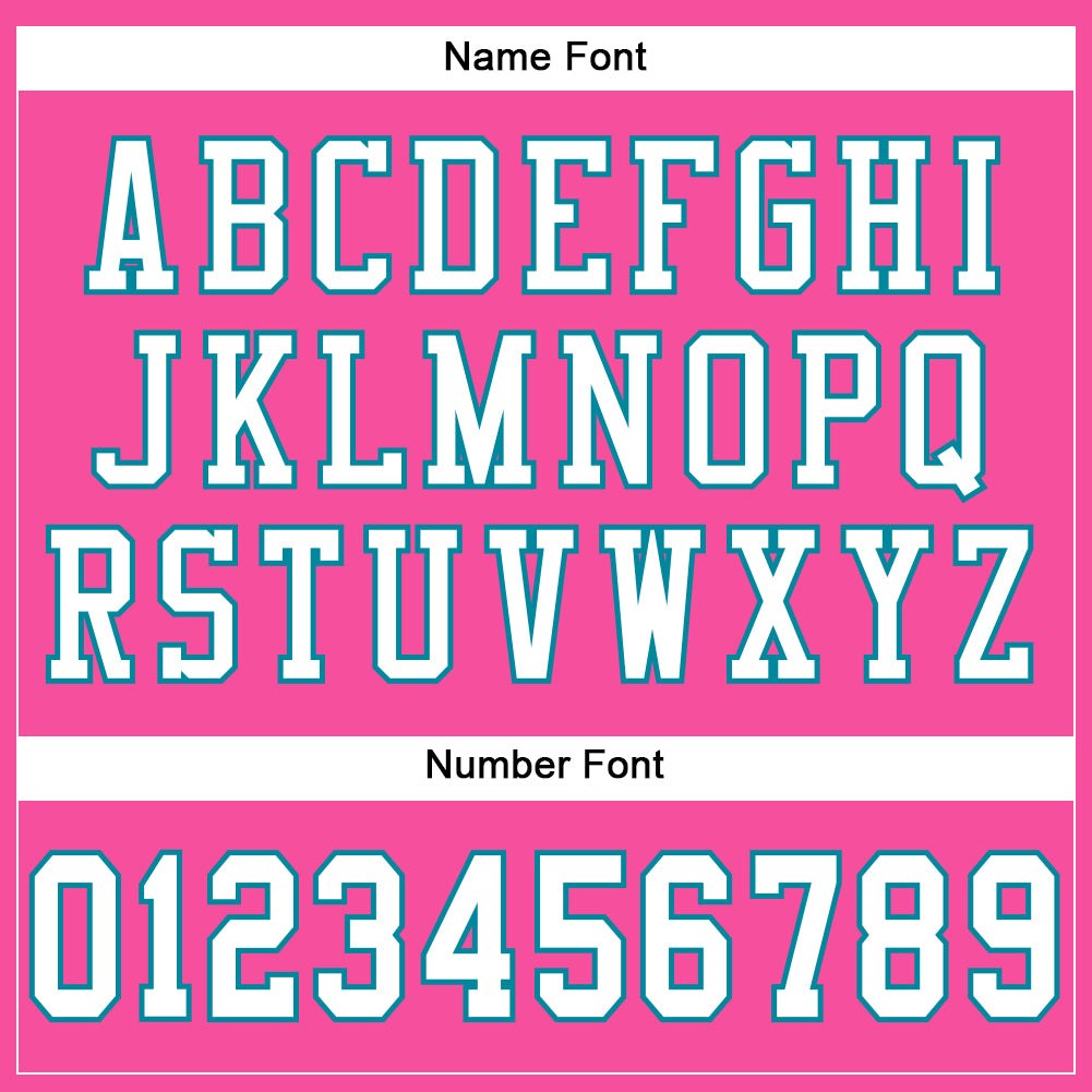 Custom Pink White-Teal Mesh Authentic Football Jersey photo 3