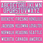 Custom Pink White-Royal Mesh Authentic Football Jersey photo 2