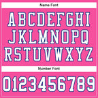 Custom Pink White-Royal Mesh Authentic Football Jersey photo 3