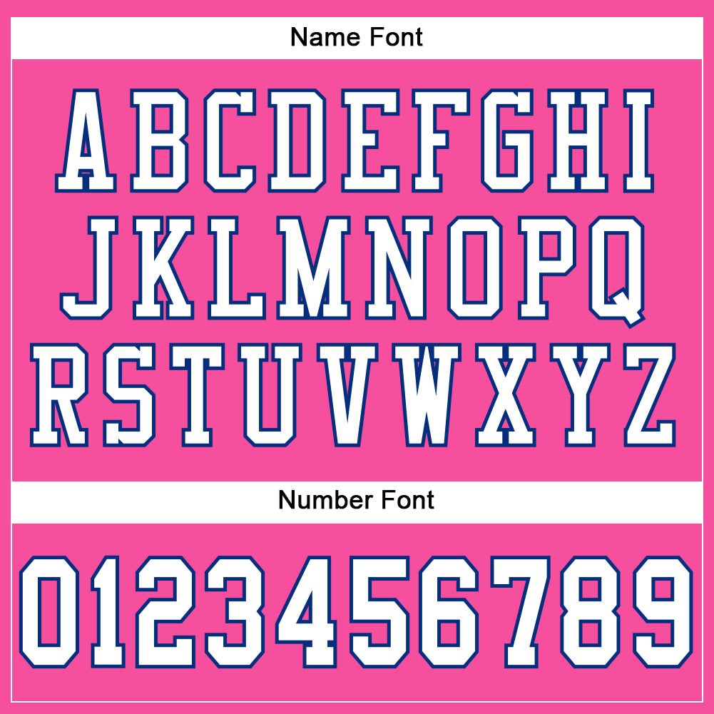 Custom Pink White-Royal Mesh Authentic Football Jersey photo 3