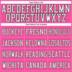 Custom Pink White-Black Mesh Authentic Football Jersey photo 2