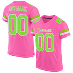 Custom Pink Neon Green-White Mesh Authentic Football Jersey photo 1