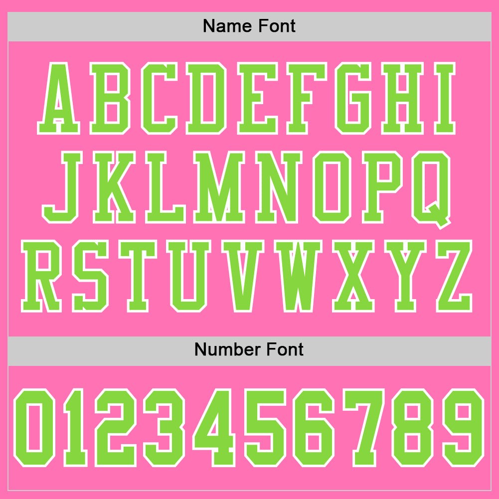Custom Pink Neon Green-White Mesh Authentic Football Jersey photo 3