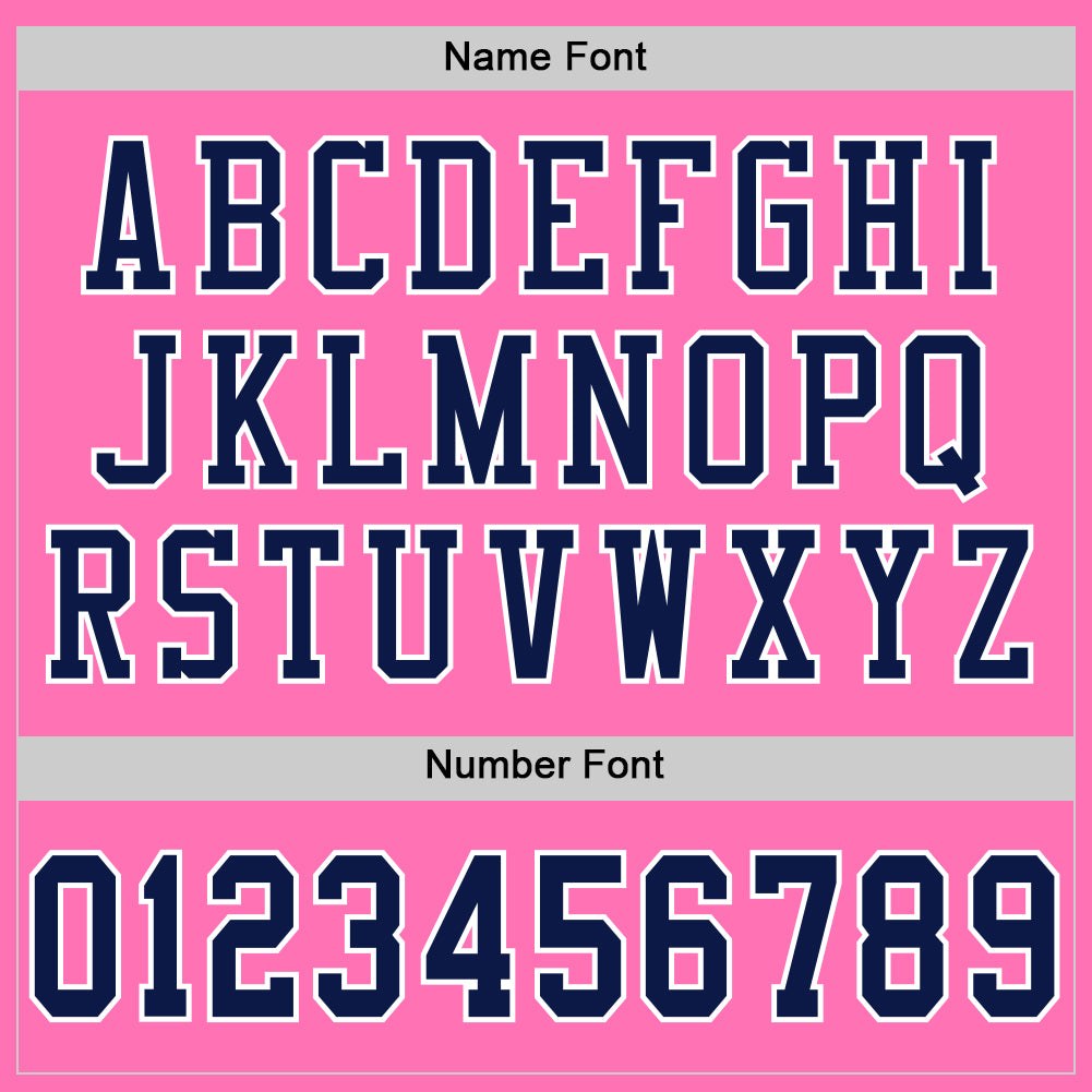 Custom Pink Navy-White Mesh Authentic Football Jersey photo 3