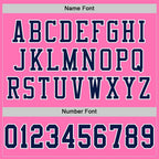 Custom Pink Navy-White Mesh Authentic Football Jersey photo 3