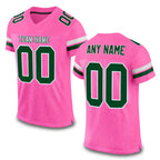 Custom Pink Green-White Mesh Authentic Football Jersey