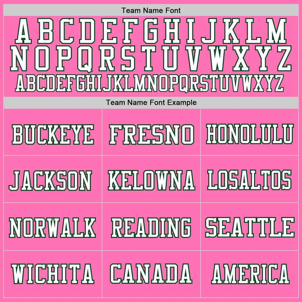 Custom Pink Green-White Mesh Authentic Football Jersey photo 2