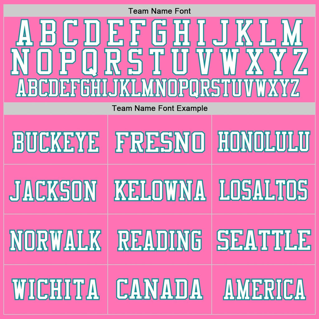 Custom Pink Teal-White Mesh Authentic Football Jersey photo 2