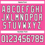 Custom Pink White-Black Hockey Lace Neck Jersey photo 4