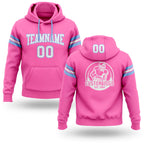 Custom Stitched Pink White-Light Blue Football Pullover Sweatshirt Hoodie